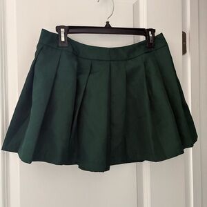 Pleated Green Women's Skirt